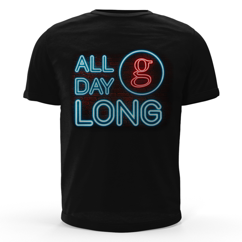 All Day Long Black Neon Tee