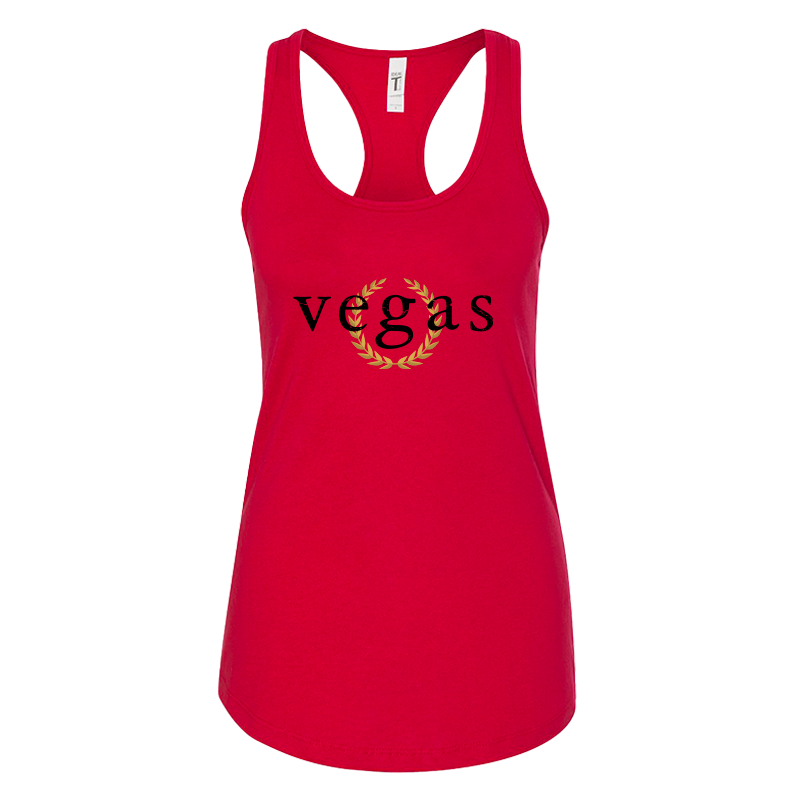 Red Ladies Tank Top Las Vegas Wreath