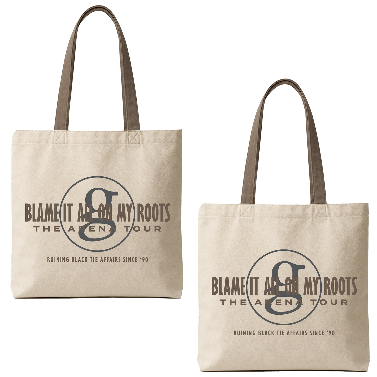 Tote Ivory Brown Roots