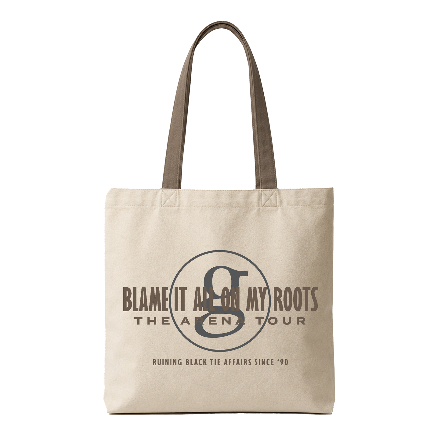 Tote Ivory Brown Roots